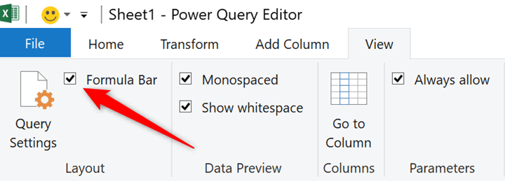 Power-Query-editor-formula-bar