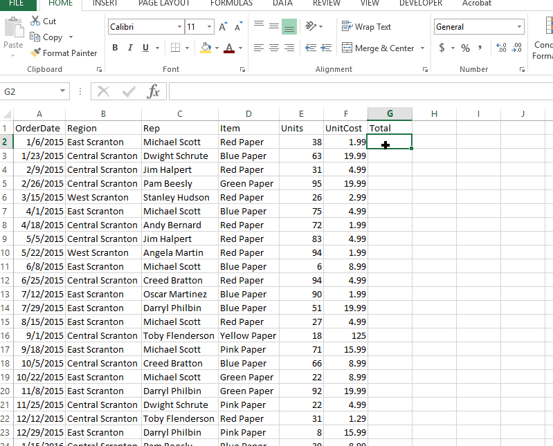 Excel Move Formula hint bar
