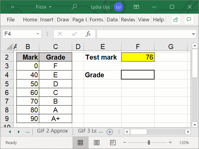 Approximate matches Excel